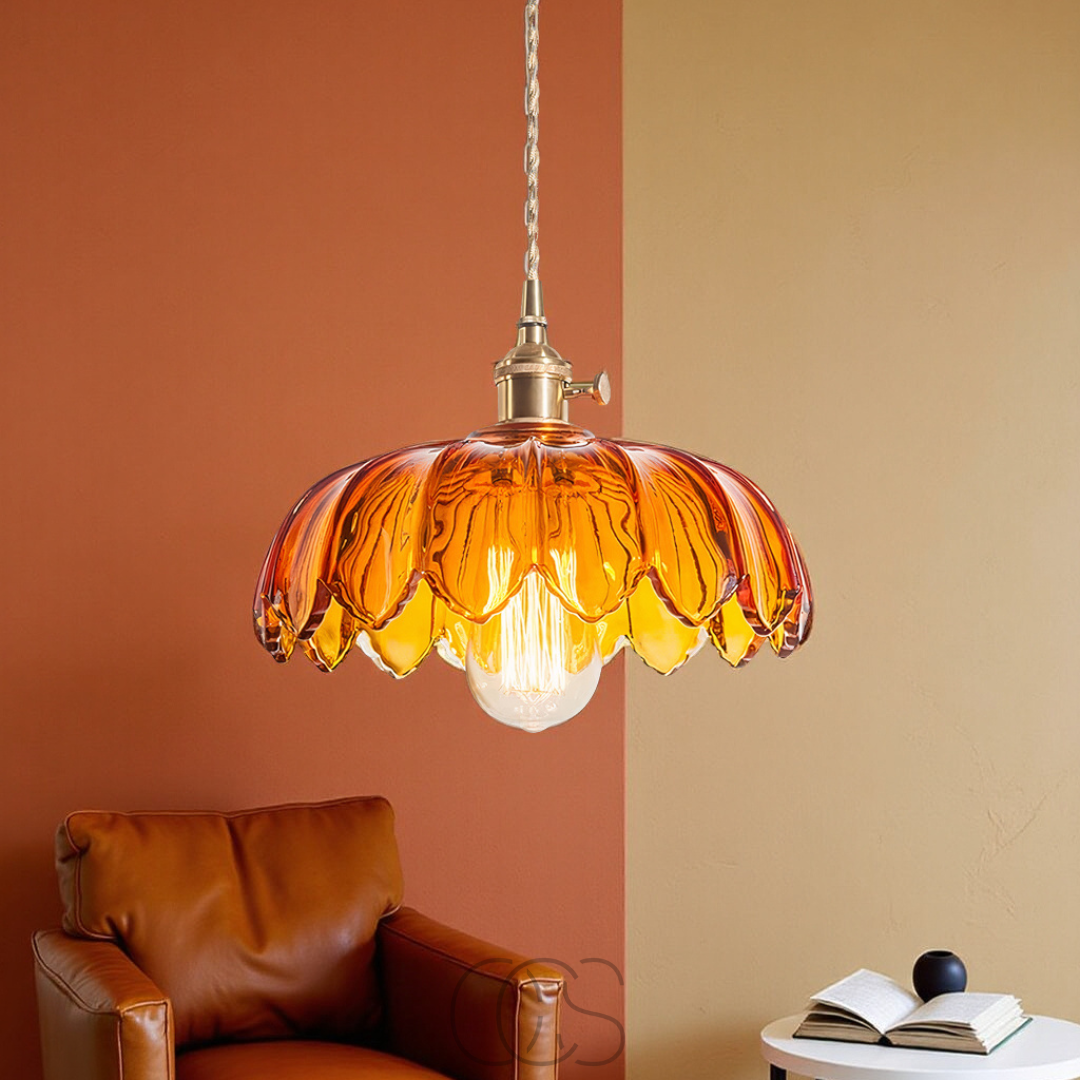 Nievk - Glass Flower Pendant Lamp - Vintage Design