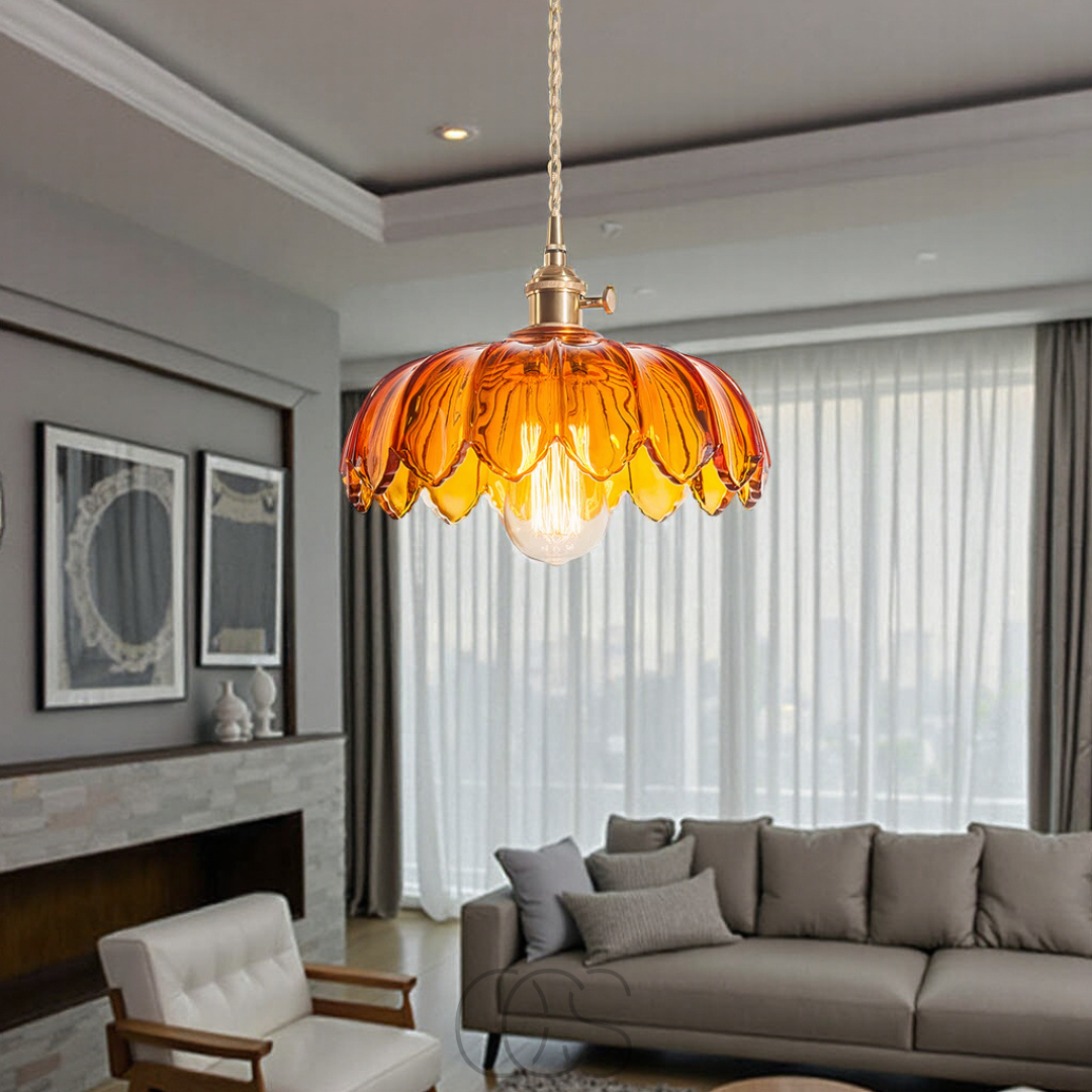 Nievk - Glass Flower Pendant Lamp - Vintage Design