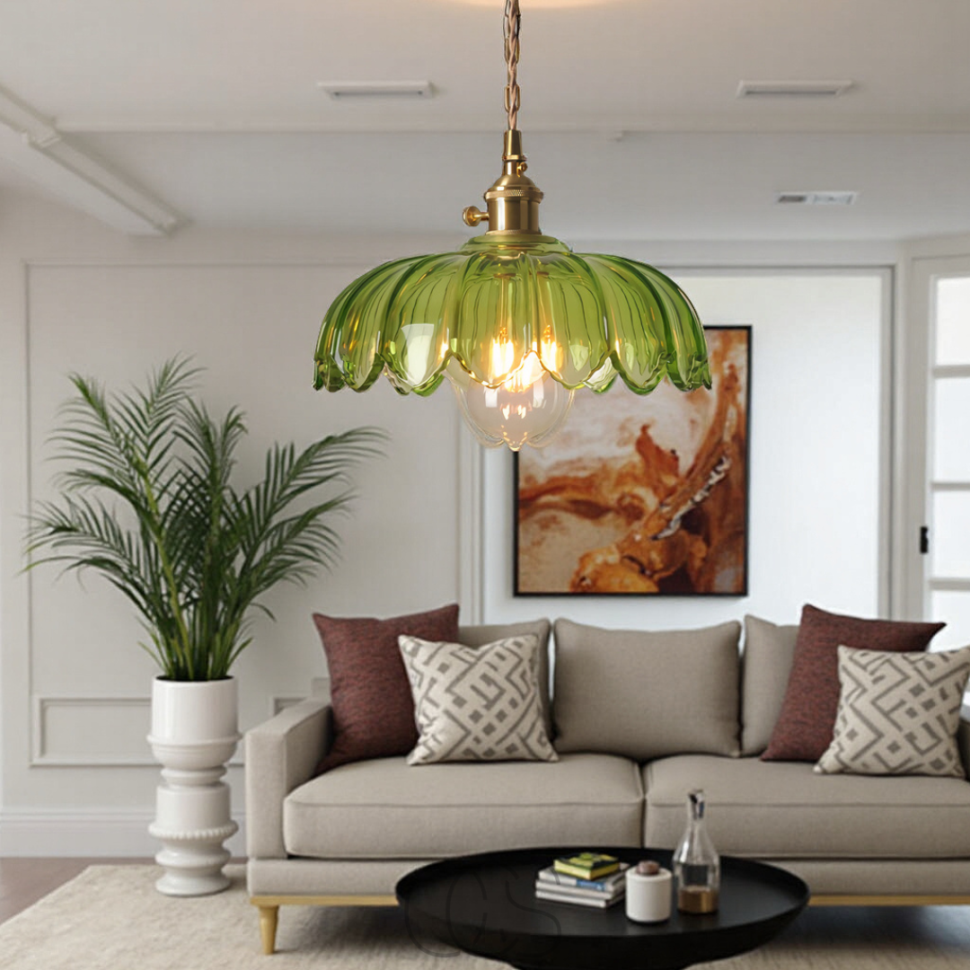 Nievk - Glass Flower Pendant Lamp - Vintage Design