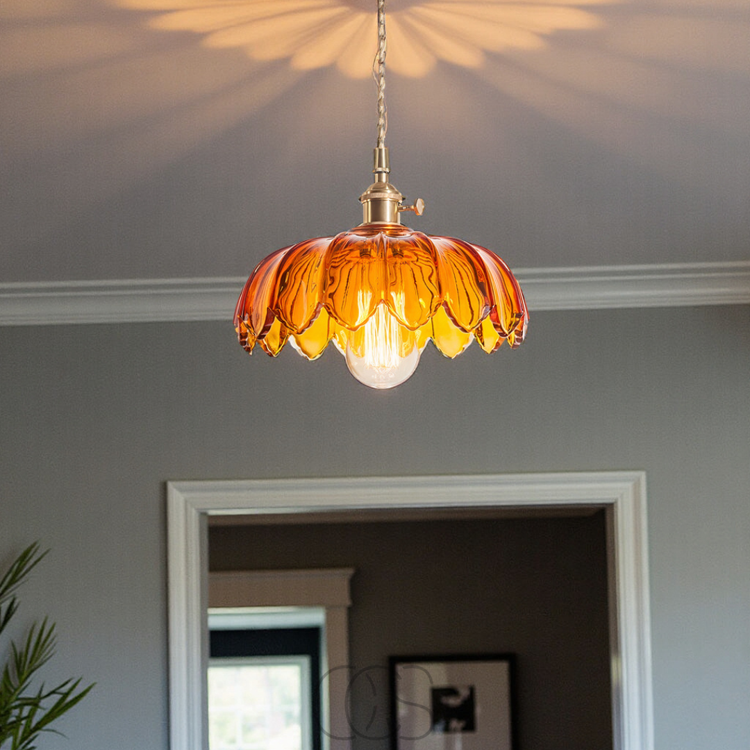 Nievk - Glass Flower Pendant Lamp - Vintage Design
