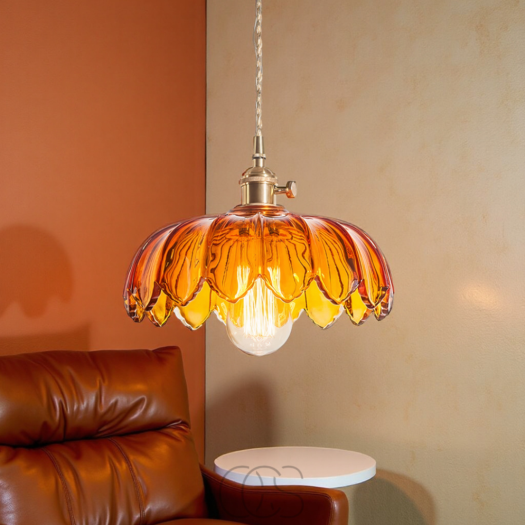 Nievk - Glass Flower Pendant Lamp - Vintage Design