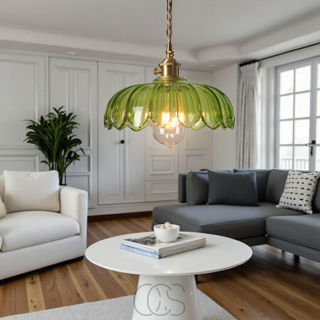 Nievk - Glass Flower Pendant Lamp - Vintage Design