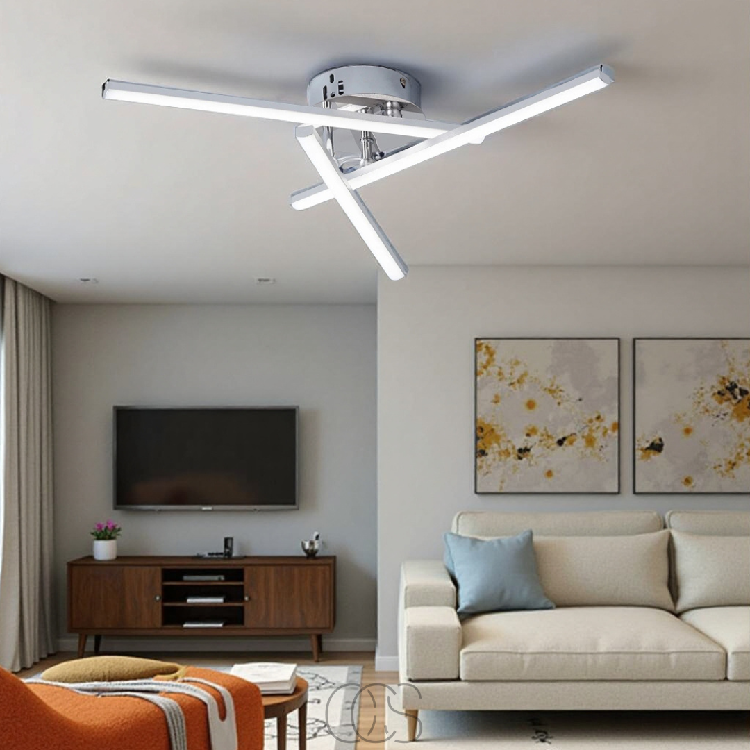 Nievk - LED Ceiling Lamp Triangular - Satin Nickel Design Lamp