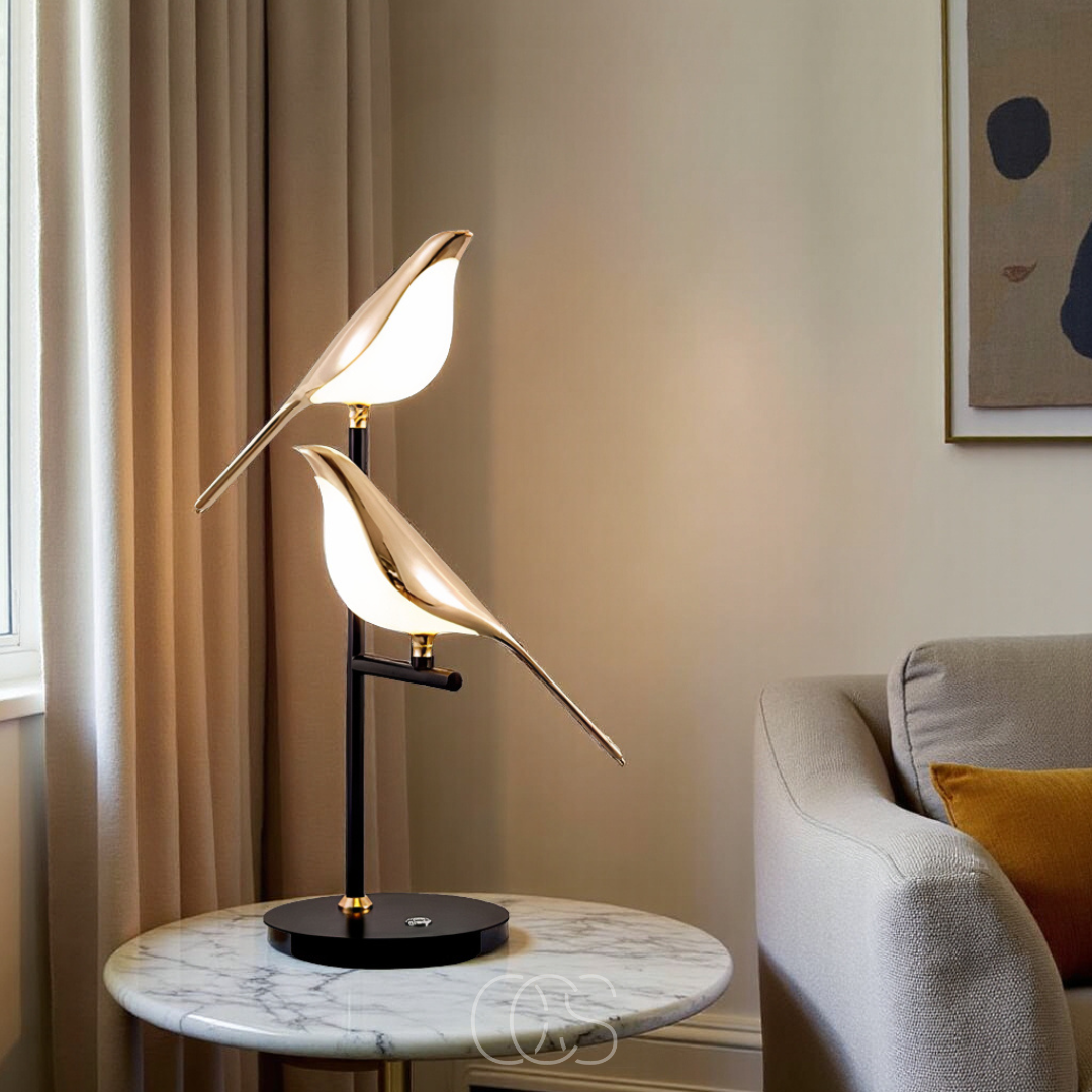Nievk - LED Table Lamp with Golden Bird – Warm Atmospheric Light