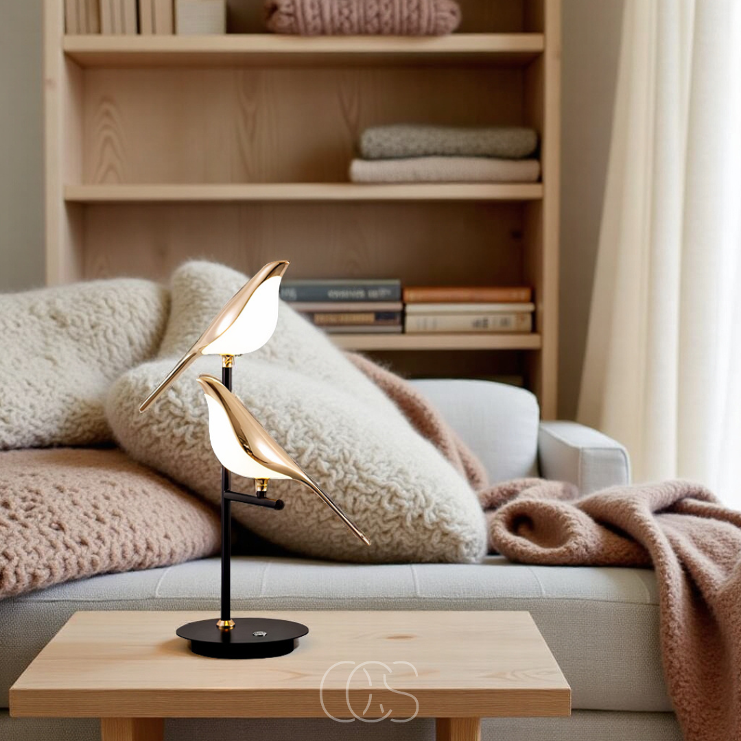 Nievk - LED Table Lamp with Golden Bird – Warm Atmospheric Light