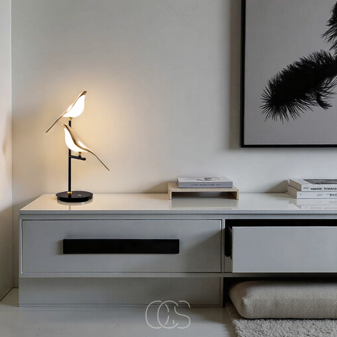 Nievk - LED Table Lamp with Golden Bird – Warm Atmospheric Light