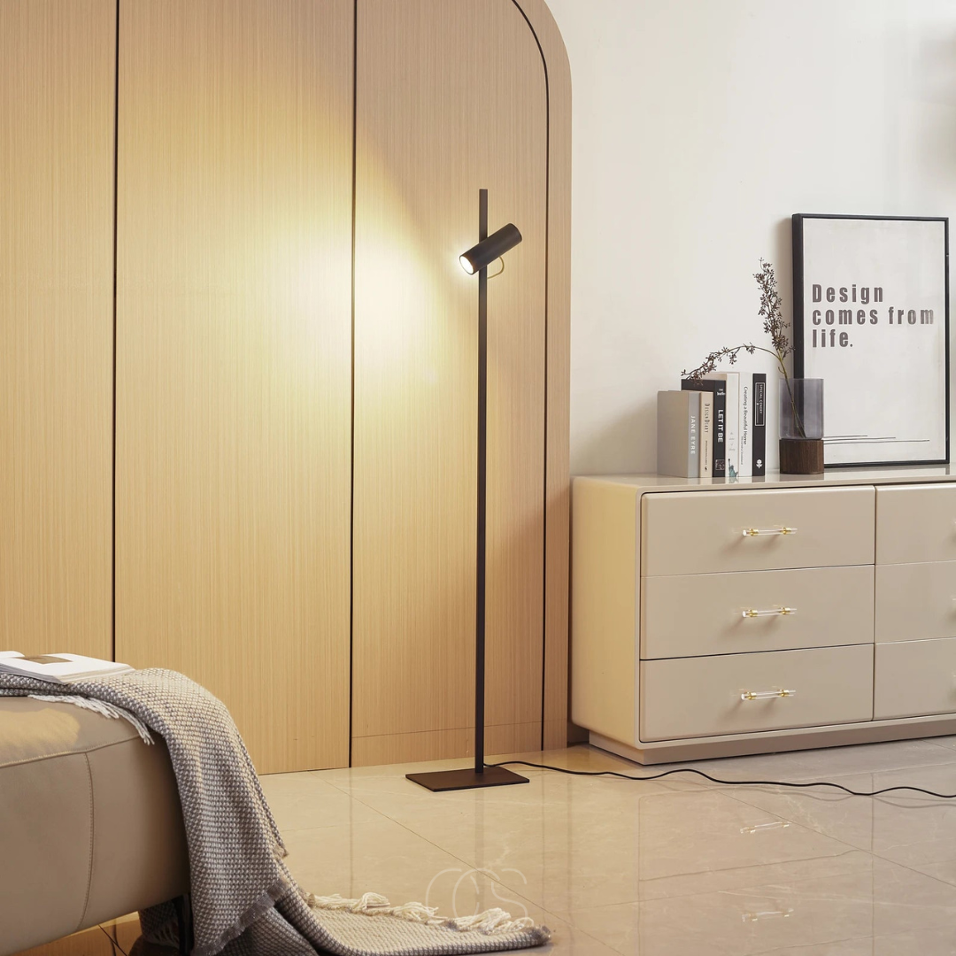 Nievk - LED floor lamp with spotlight - reading lamp