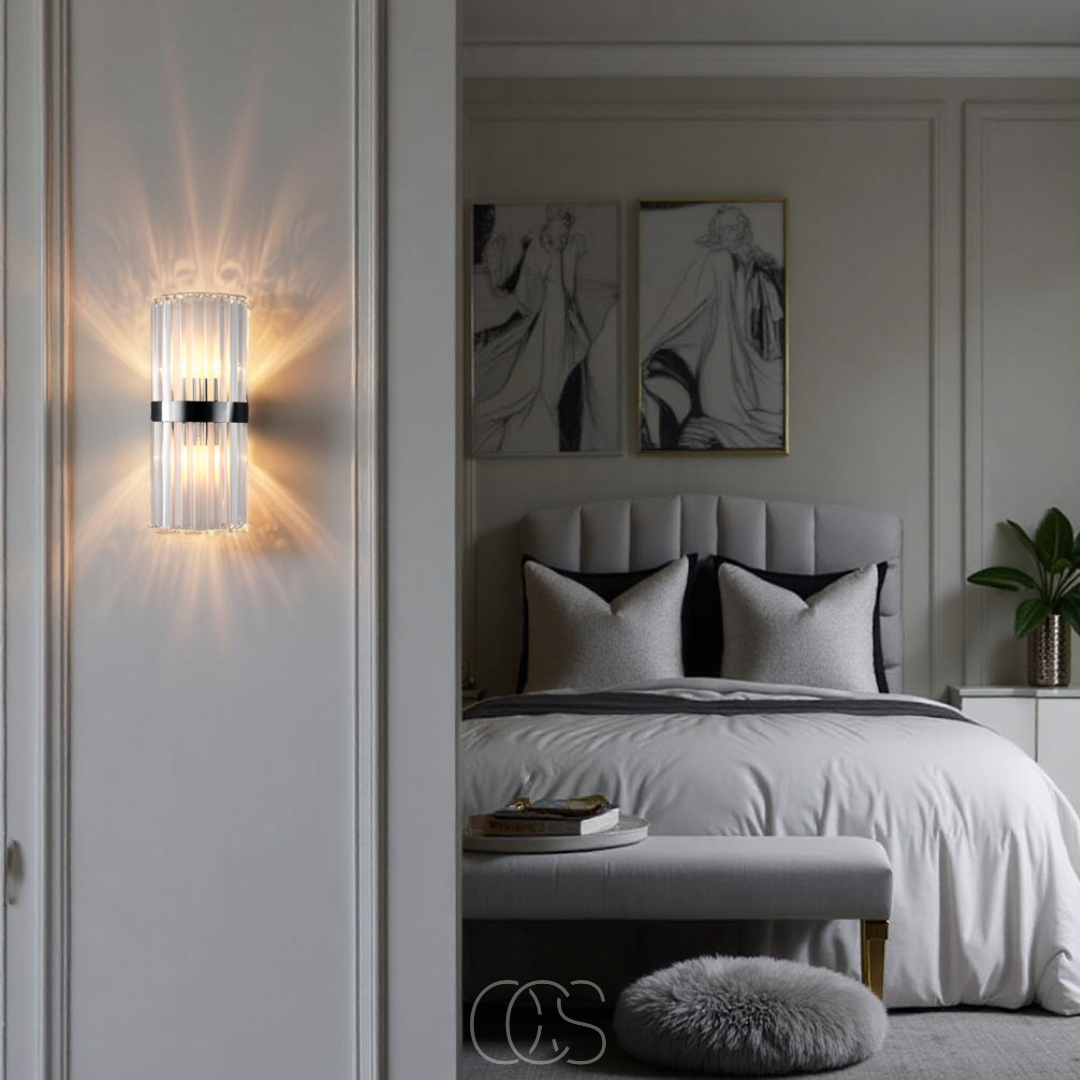 Nievk - Luxury Crystal Wall Lamp - Stainless Steel & Crystal