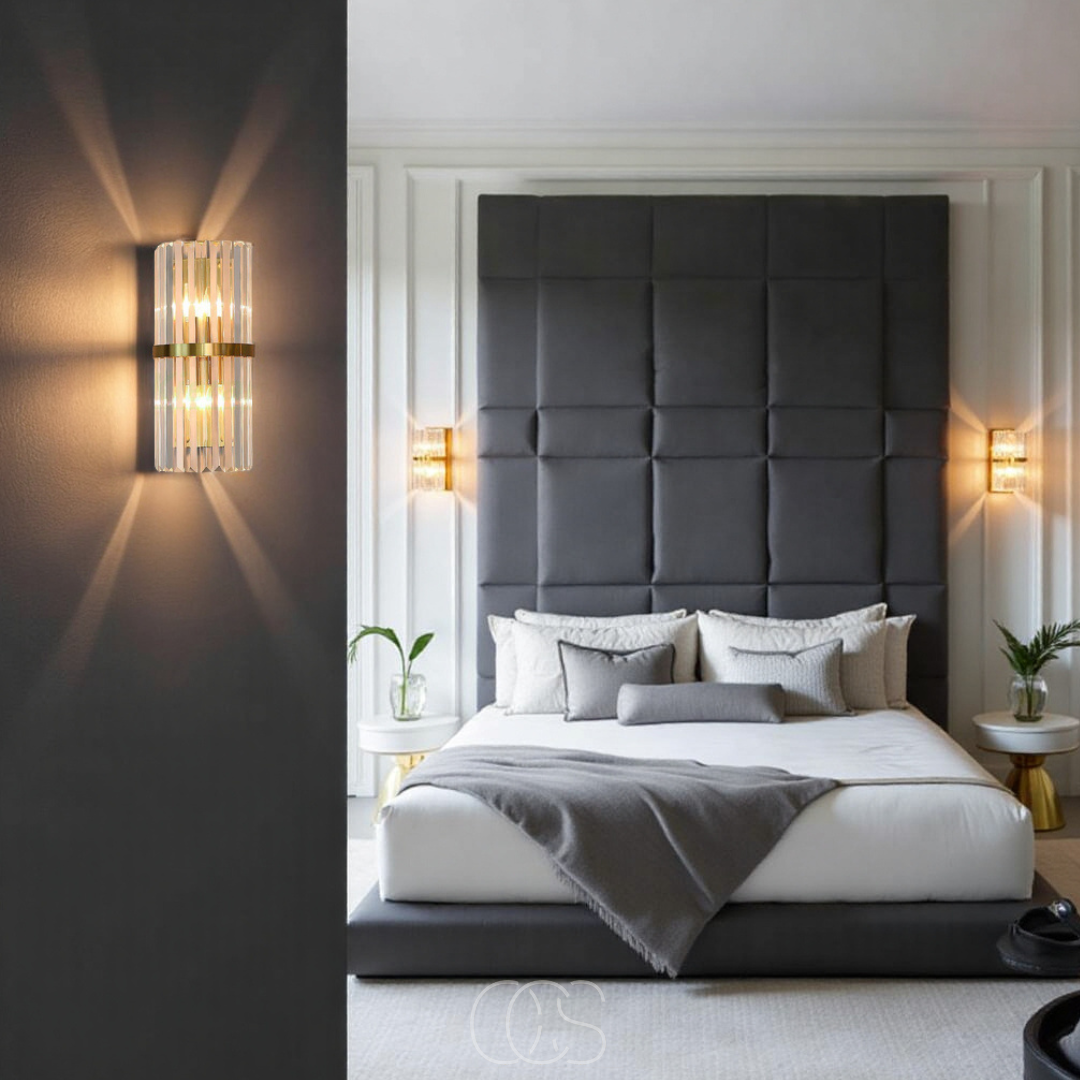 Nievk - Luxury Crystal Wall Lamp - Stainless Steel & Crystal