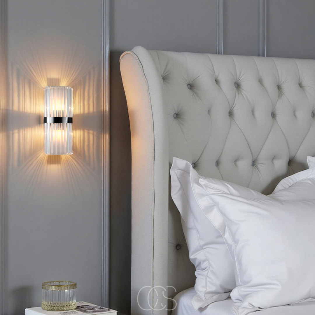 Nievk - Luxury Crystal Wall Lamp - Stainless Steel & Crystal