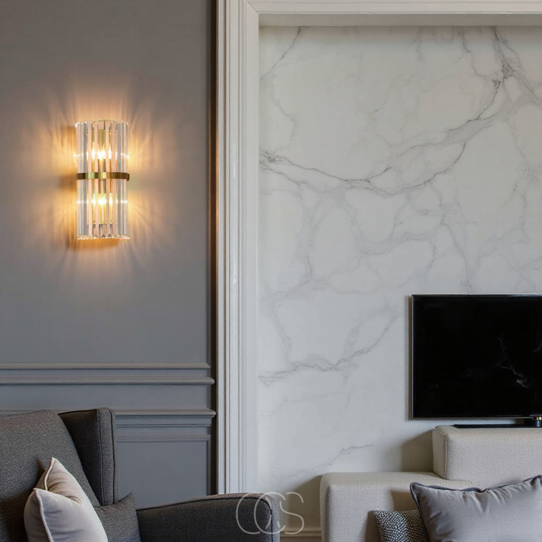 Nievk - Luxury Crystal Wall Lamp - Stainless Steel & Crystal