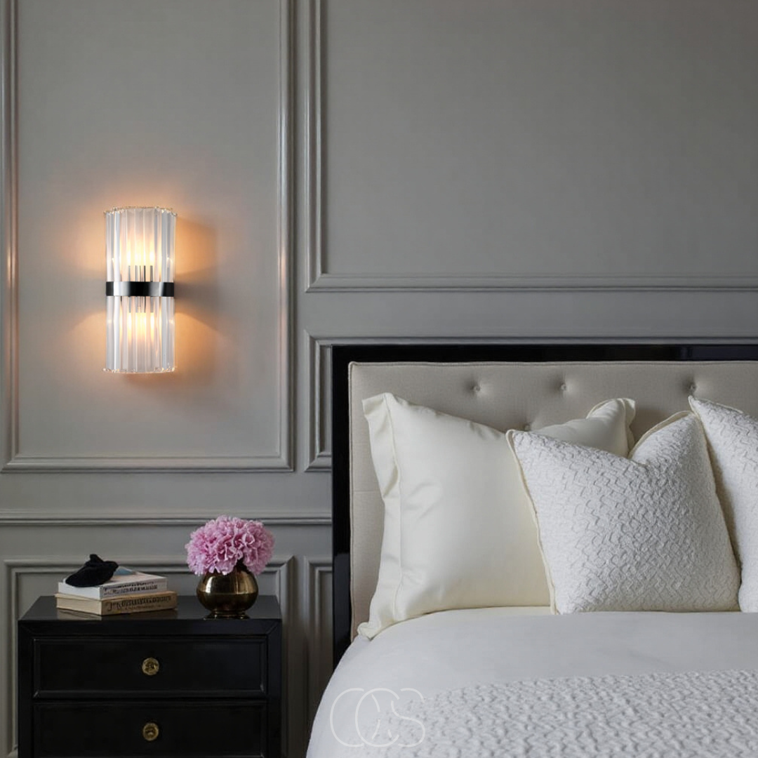 Nievk - Luxury Crystal Wall Lamp - Stainless Steel & Crystal