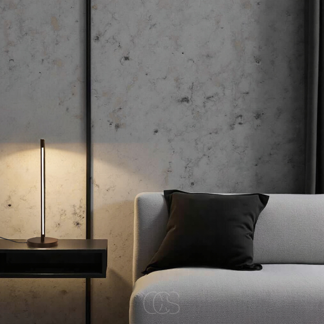 Nievk - Minimalist LED Table Lamp - Modern Matte Black Aluminum