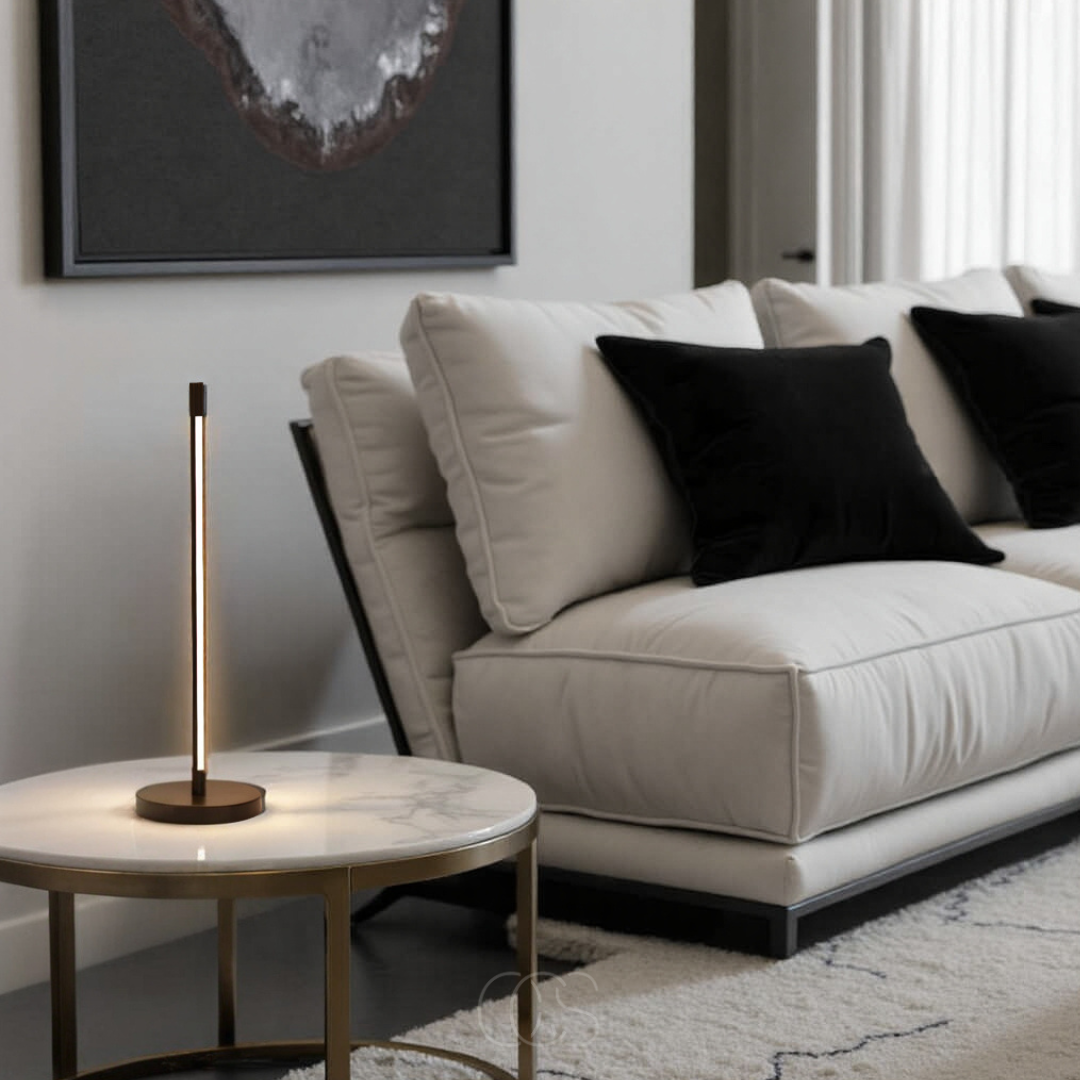 Nievk - Minimalist LED Table Lamp - Modern Matte Black Aluminum