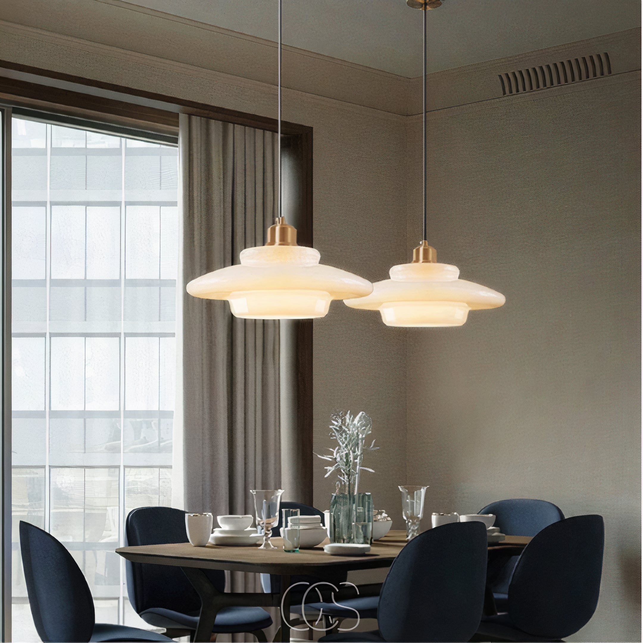 Nievk - Perle pendant lamp - Brass & Glass