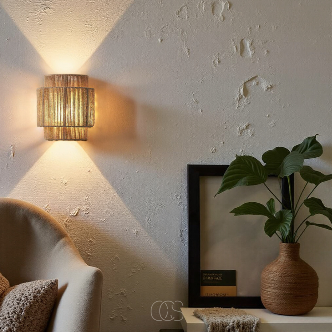 Nievk - Rattan Boho Wall Lamp
