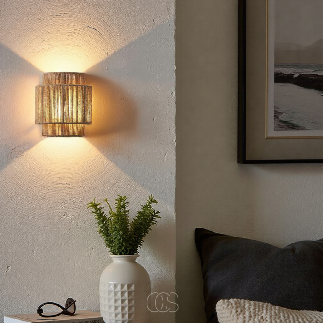 Nievk - Rattan Boho Wall Lamp