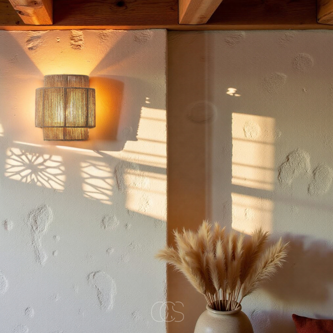 Nievk - Rattan Boho Wall Lamp