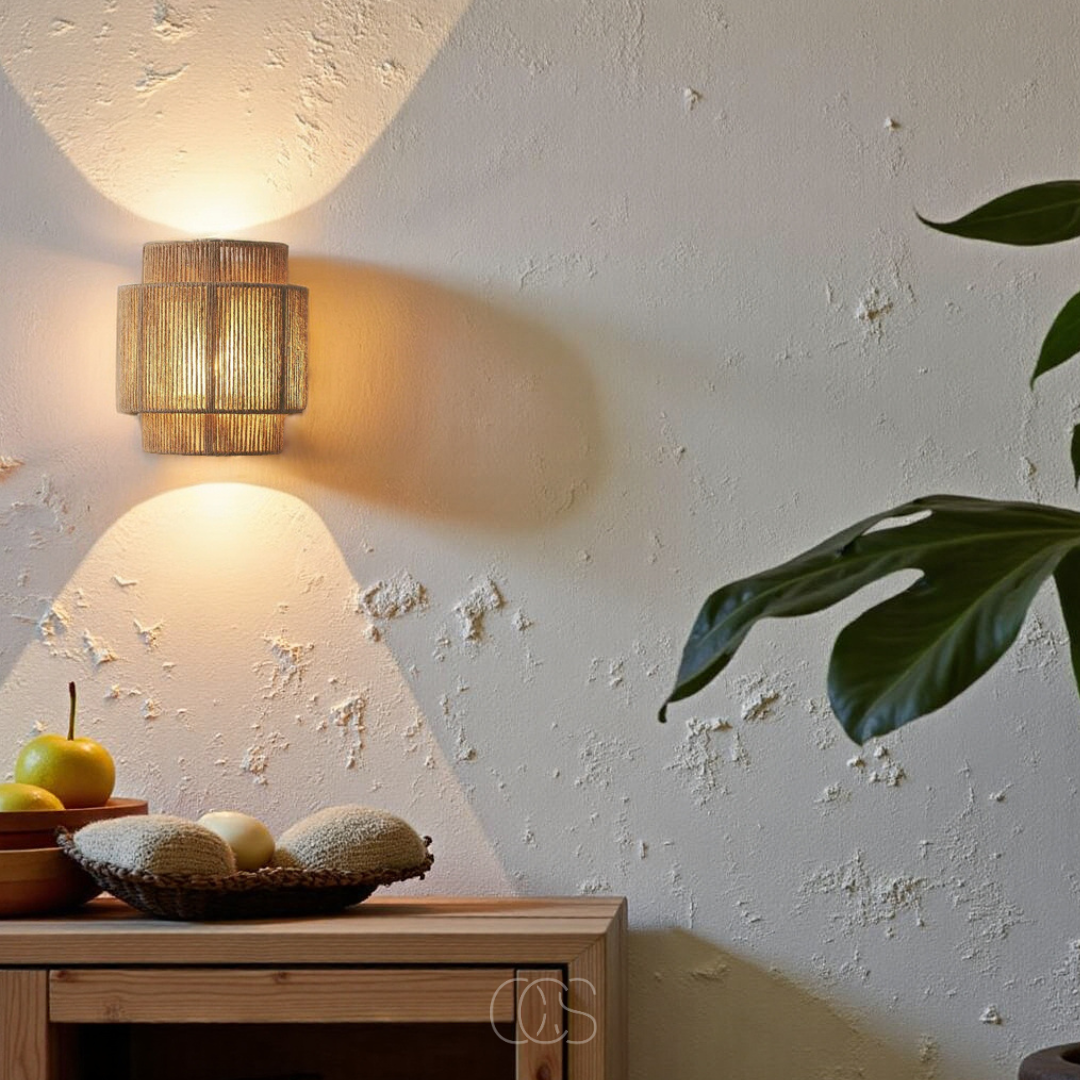 Nievk - Rattan Boho Wall Lamp