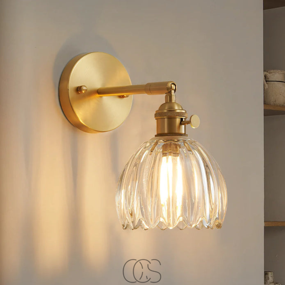 Nievk - Retro Wall Lamp with Glass Tulip Shade