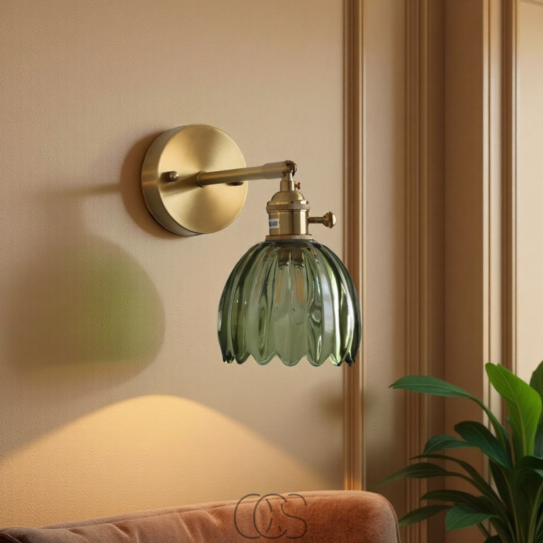 Nievk - Retro Wall Lamp with Glass Tulip Shade