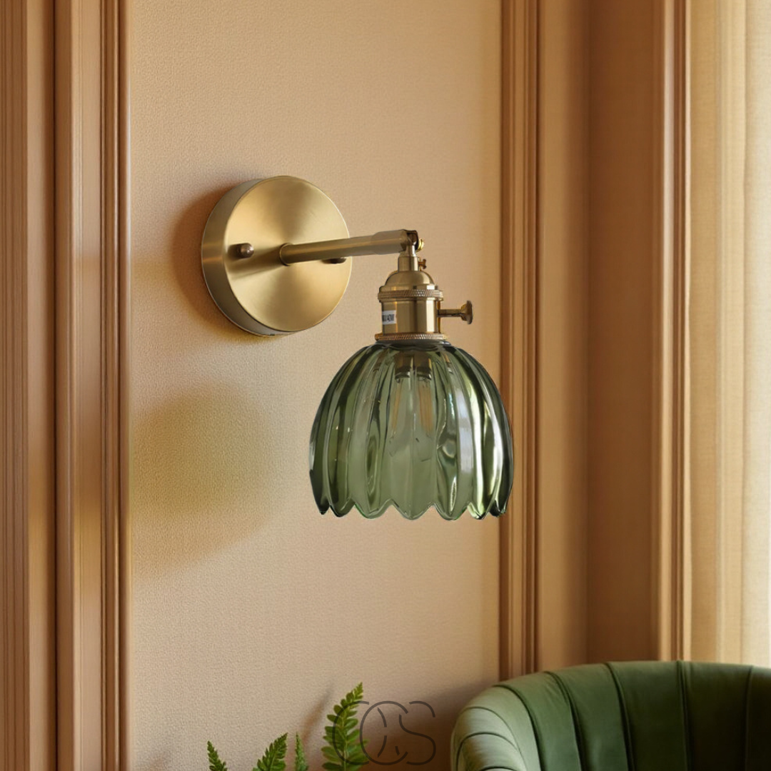 Nievk - Retro Wall Lamp with Glass Tulip Shade