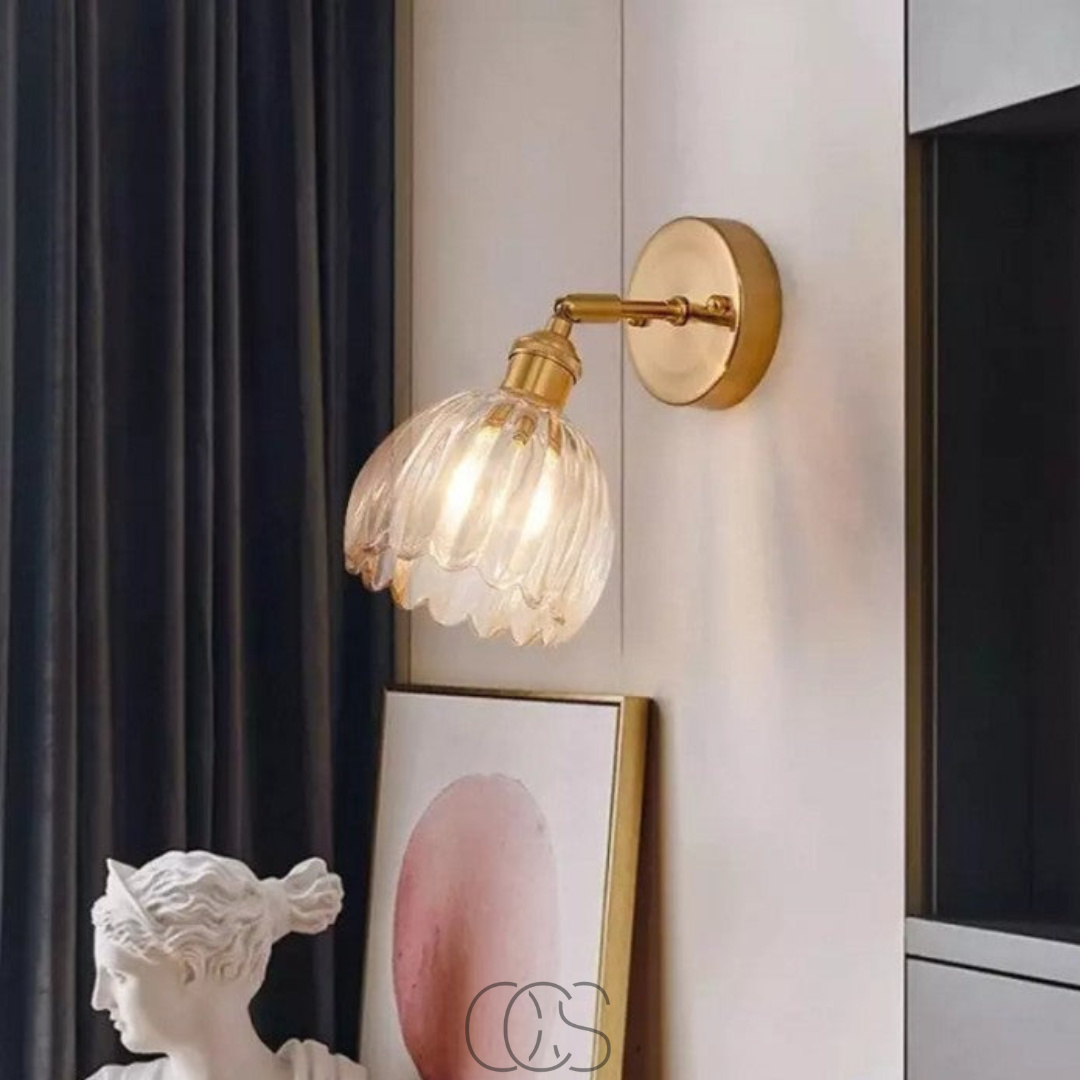 Nievk - Retro Wall Lamp with Glass Tulip Shade