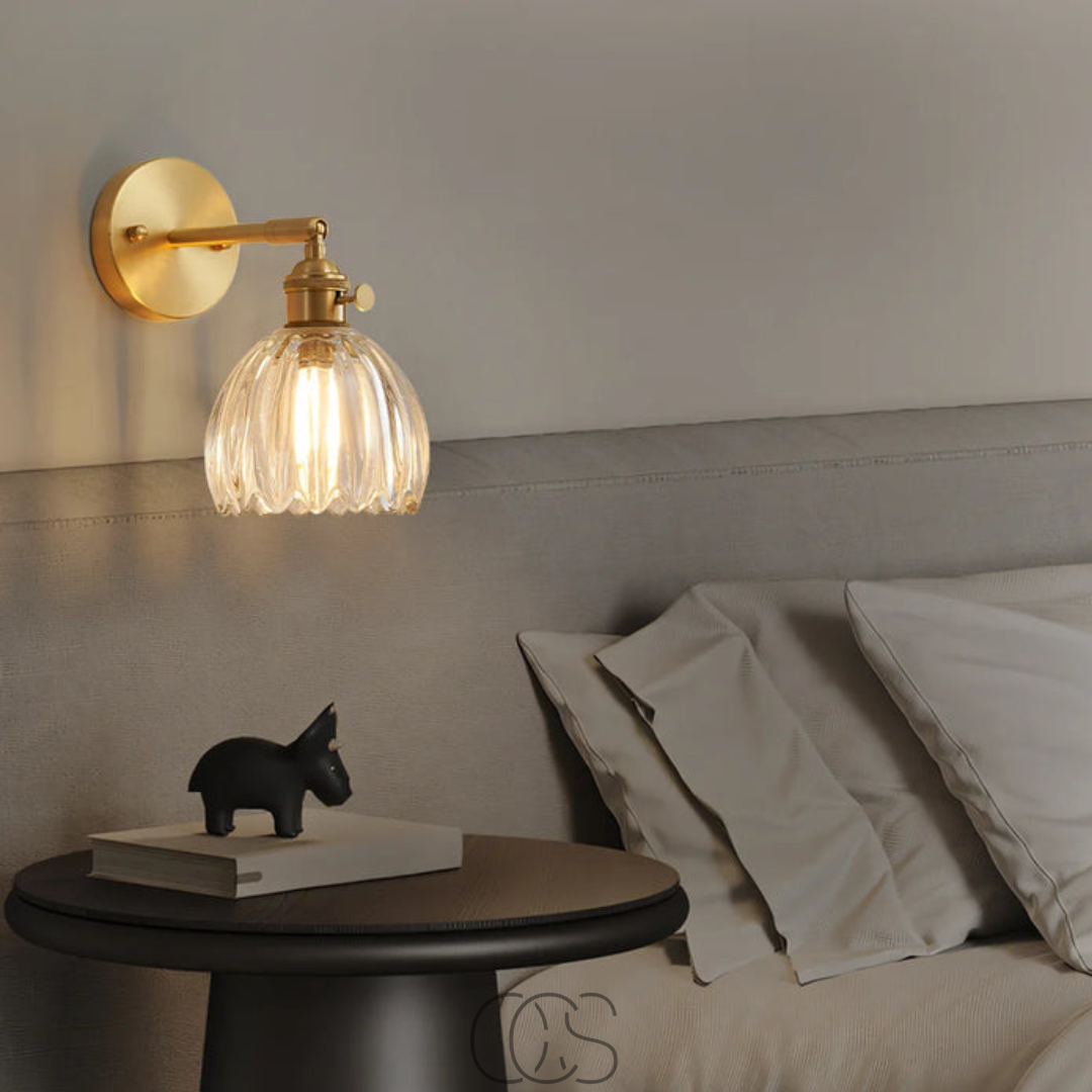 Nievk - Retro Wall Lamp with Glass Tulip Shade