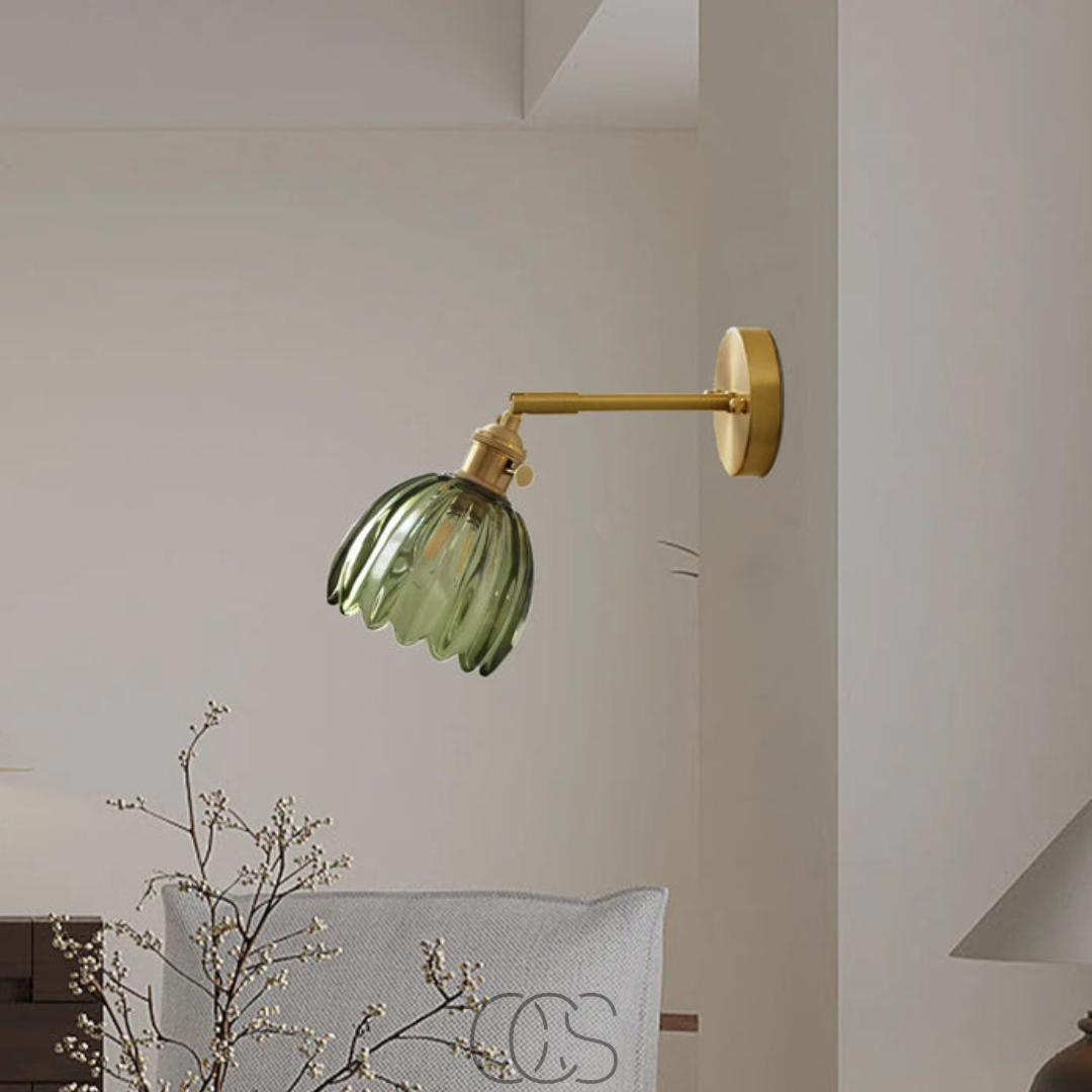 Nievk - Retro Wall Lamp with Glass Tulip Shade