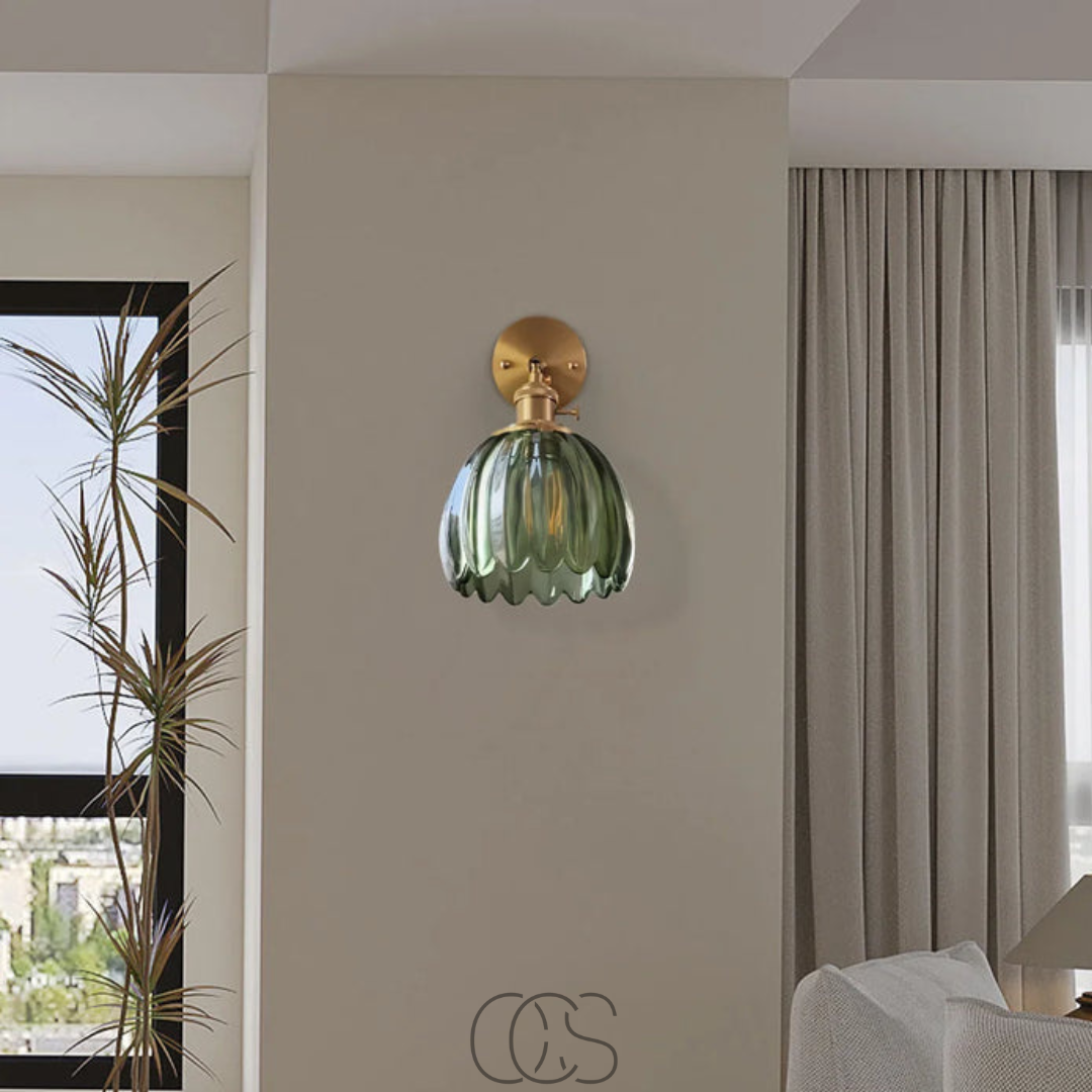 Nievk - Retro Wall Lamp with Glass Tulip Shade