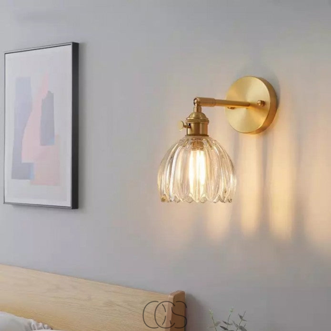 Nievk - Retro Wall Lamp with Glass Tulip Shade