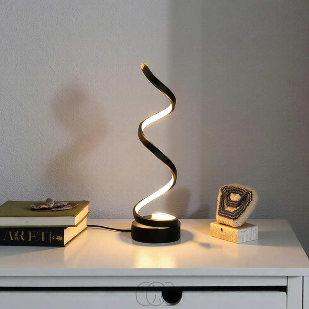 Nievk - Spiral Lamp – modern design with 3 light colors & energy-efficient LED