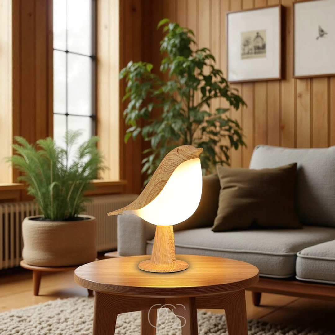 Nievk - Wooden Bird Lamp - Wireless Table Lamp with Warm Light