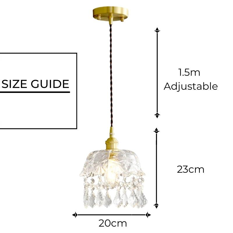 Antique Style Crystal and Glass Stone Pendant Chandelier