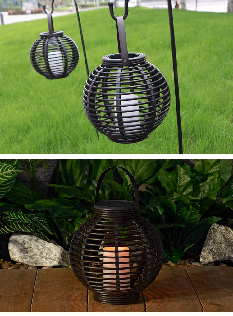 Liora Solar Rattan Teardrop Outdoor Lamp