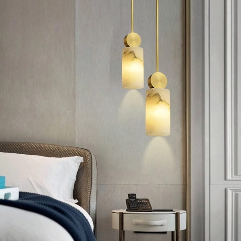 Lunette | Marble and Gold Pendant