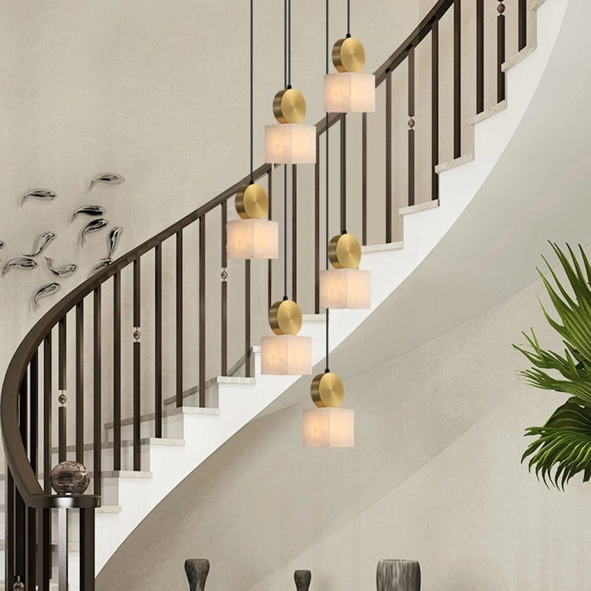 Lunette | Marble and Gold Pendant