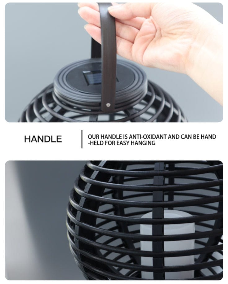 Liora Solar Rattan Teardrop Outdoor Lamp