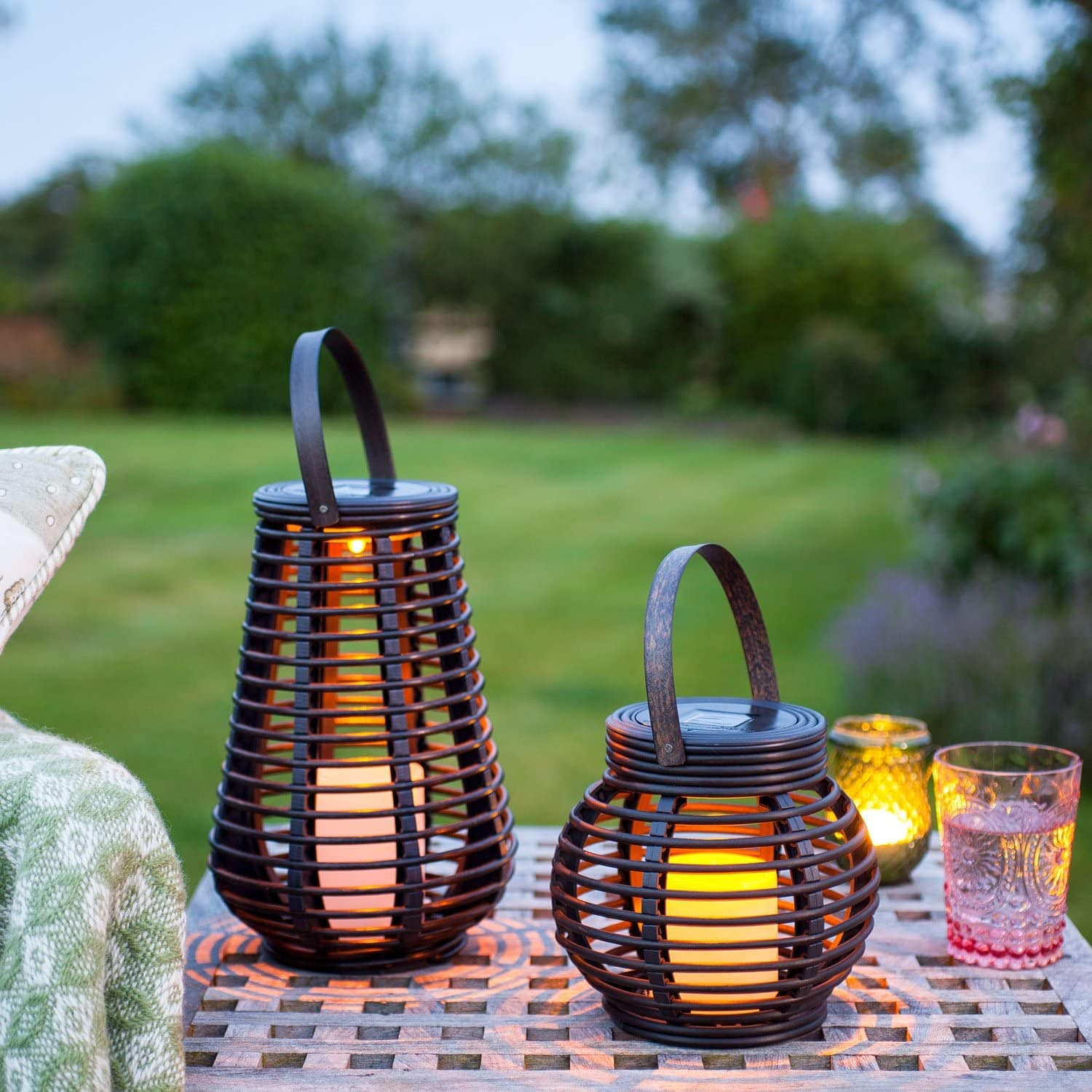 Liora Solar Rattan Teardrop Outdoor Lamp