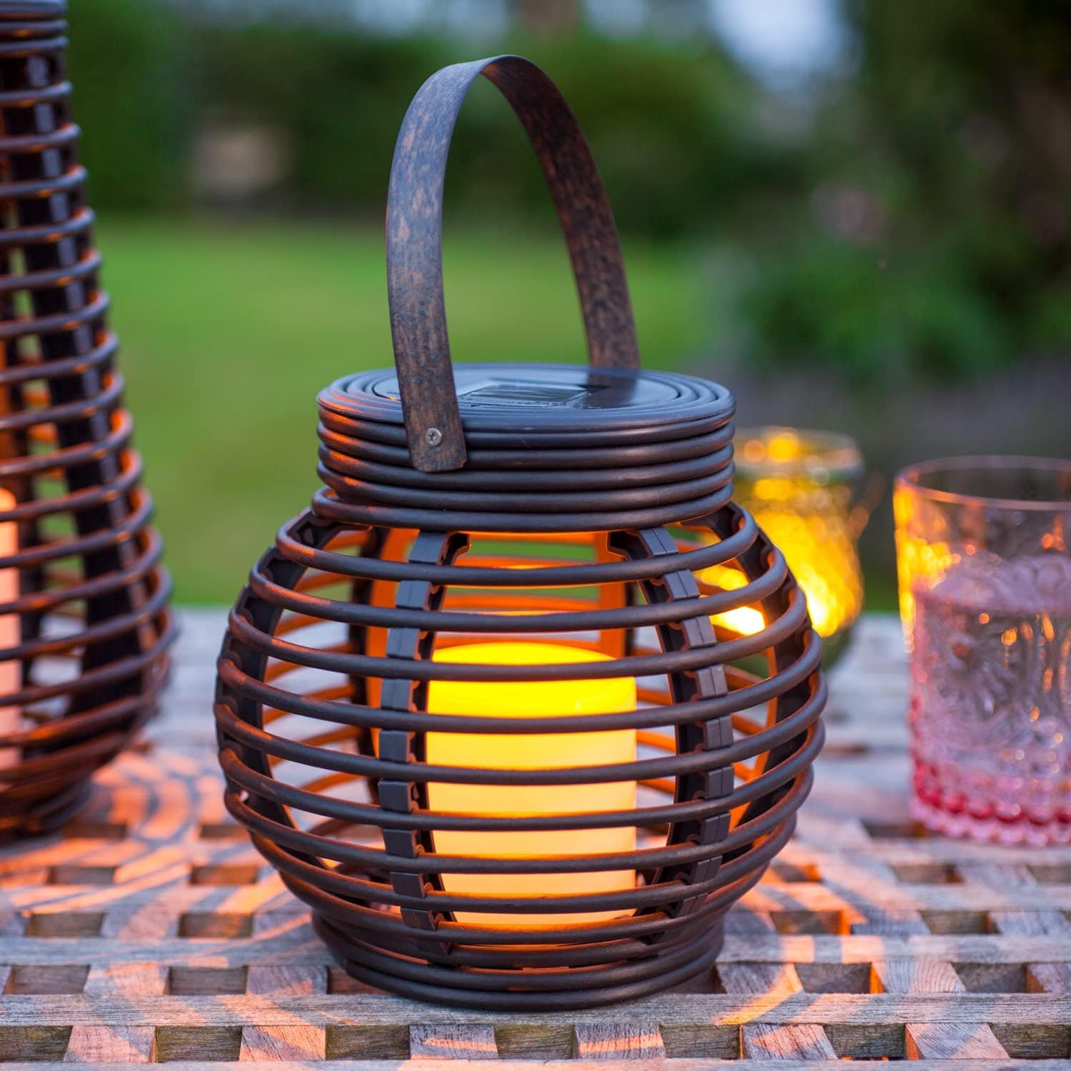 Liora Solar Rattan Teardrop Outdoor Lamp