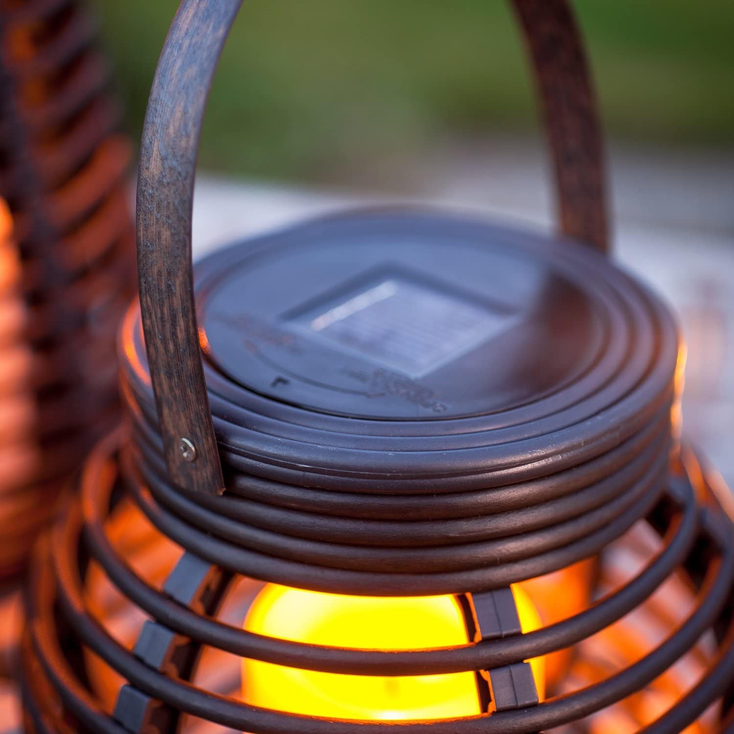 Liora Solar Rattan Teardrop Outdoor Lamp