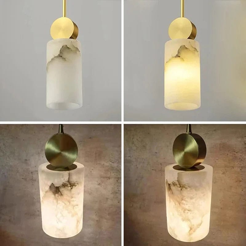 Lunette | Marble and Gold Pendant