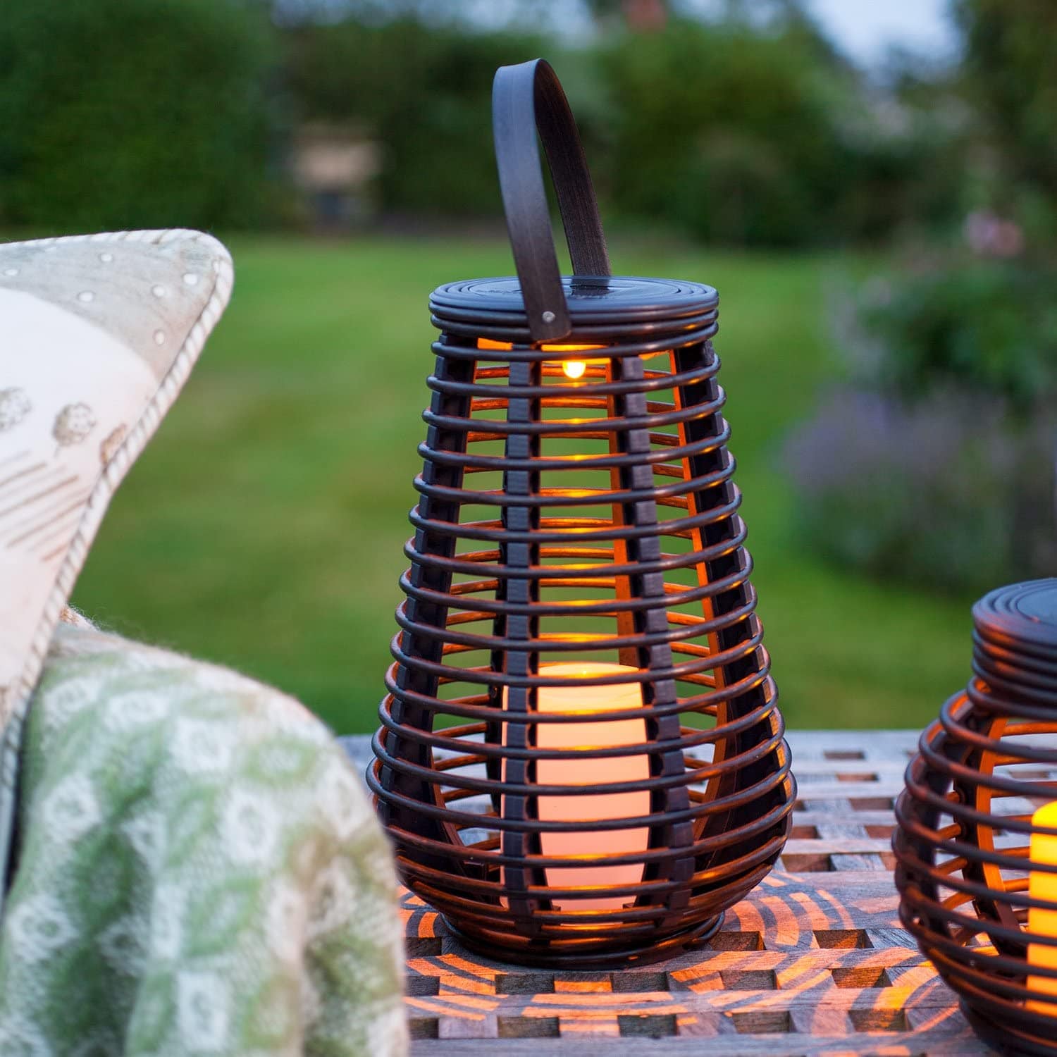 Liora Solar Rattan Teardrop Outdoor Lamp