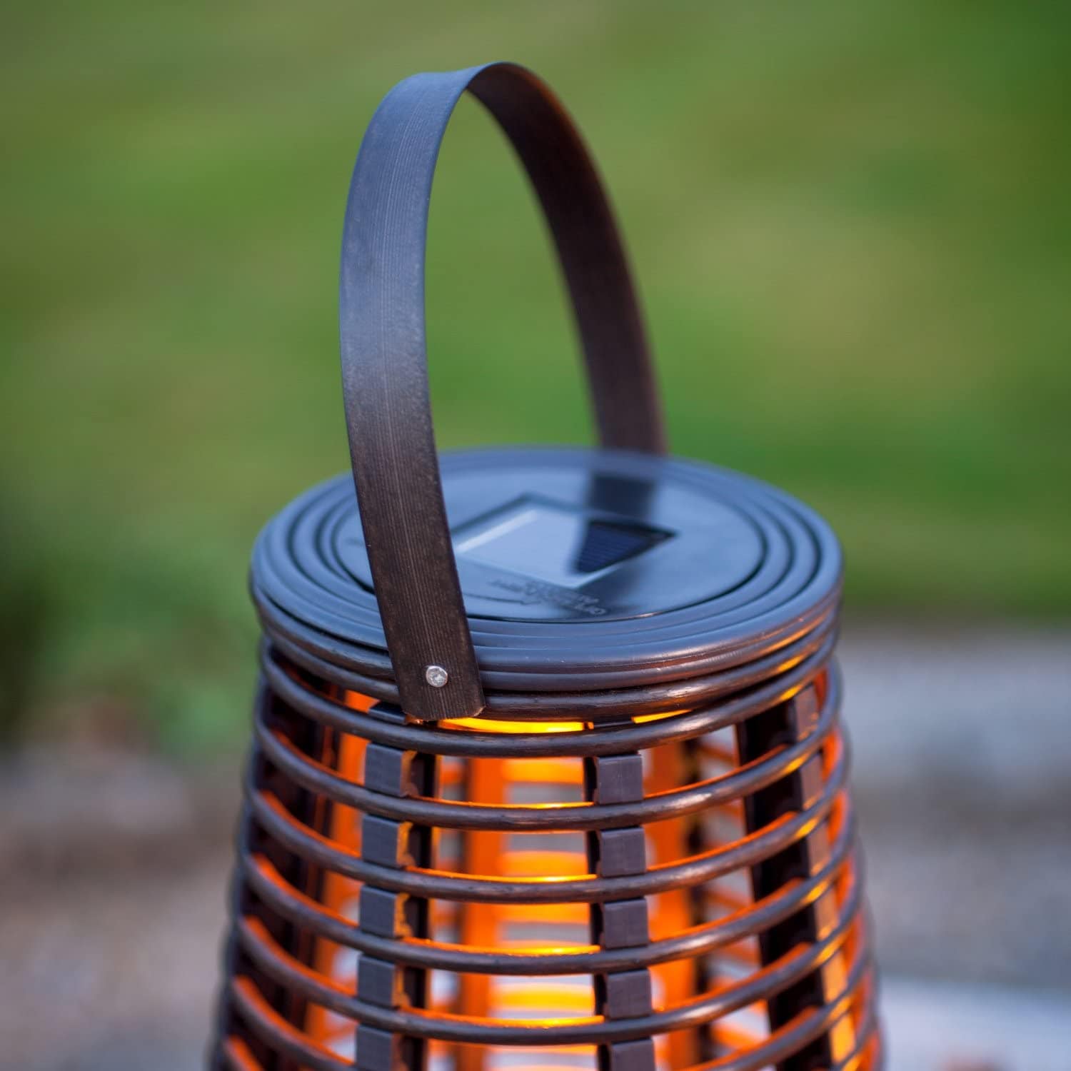 Liora Solar Rattan Teardrop Outdoor Lamp