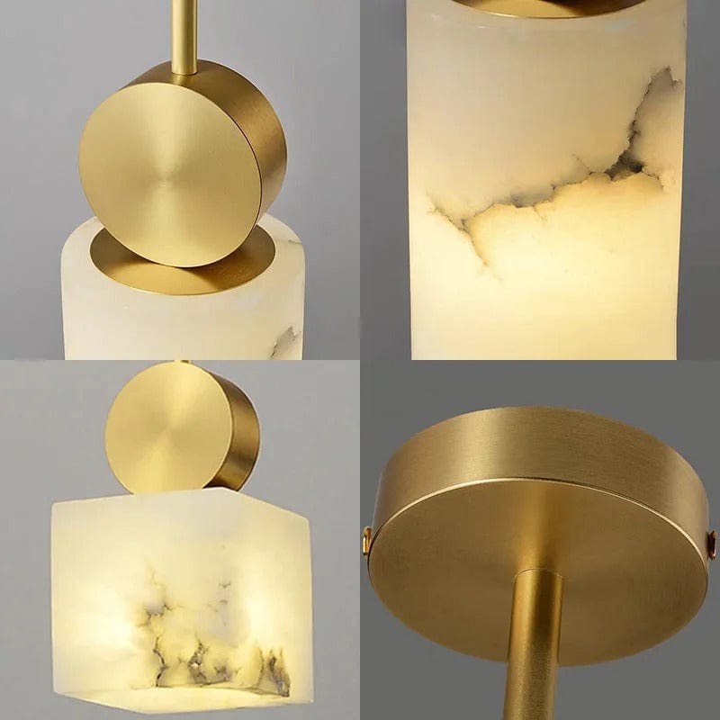 Lunette | Marble and Gold Pendant