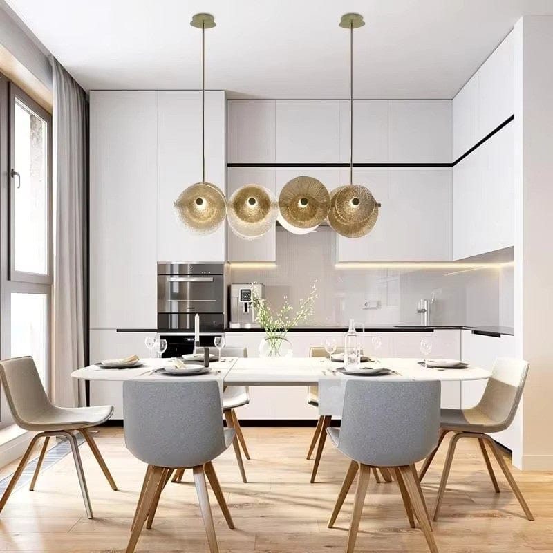 Bellara Circular Glass Chandelier In Gold