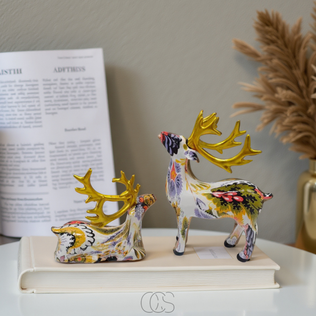 Nievk - Abstract Deer Sculpture - Decorative Table Sculpture in Resin