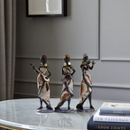 Nievk - Set di Statue di Musicisti Africani - Sculture Decorative