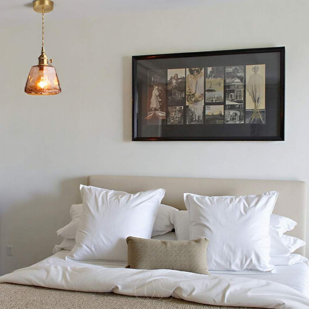 Nievk - Amber Glass Pendant Lamp – Warm Light & Stylish Design