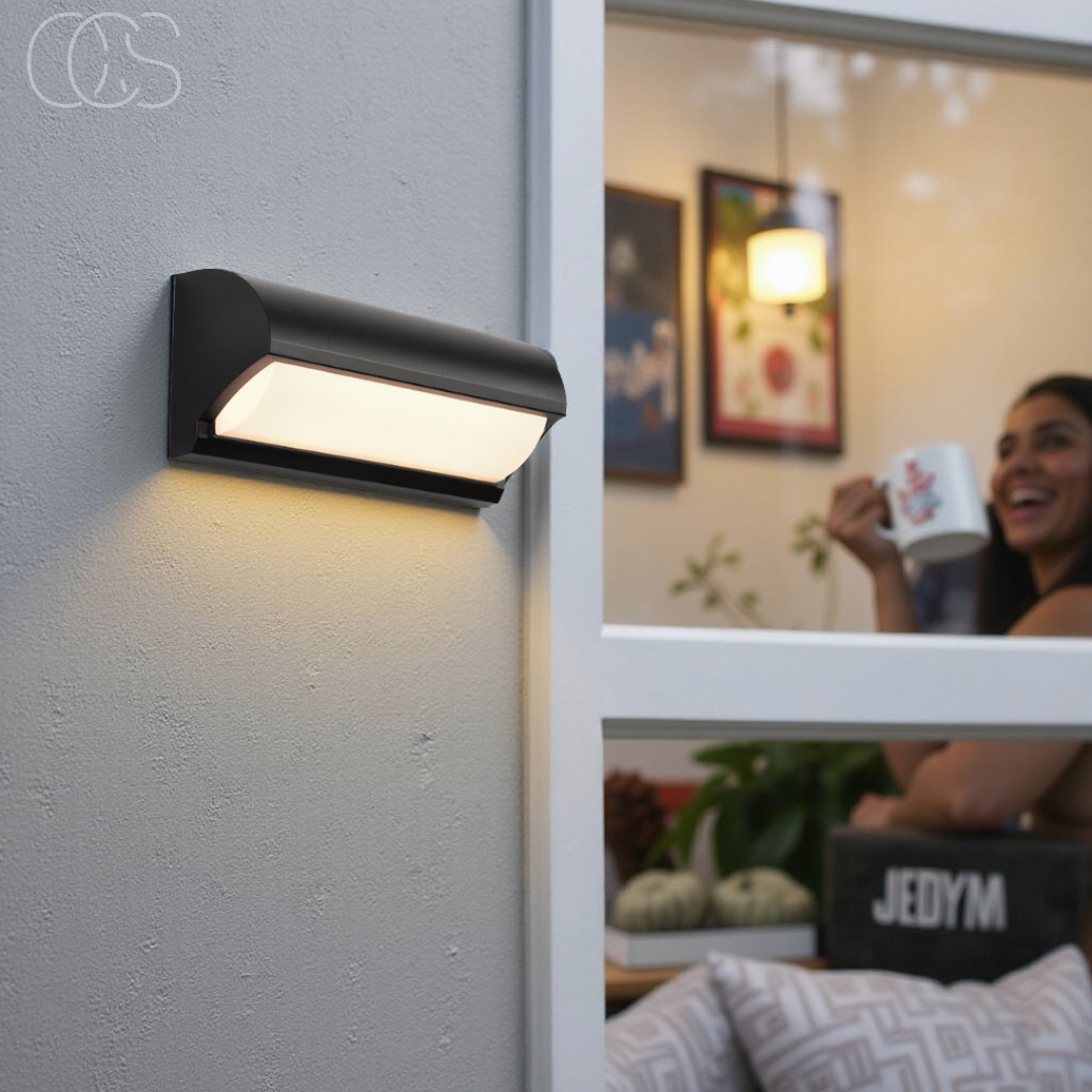 Nievk - Black LED Outdoor Wall Light